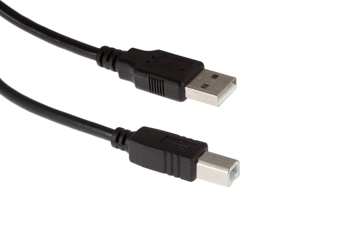 Hi-Speed USB 2.0 Cable, A Male to B Male, 3ft