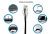 Cat6A Slim Snagless Ethernet Patch Cable, 12ft, Black