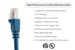 Cat6A Shielded Ethernet Patch Cable, Half-moon Boot, 5 ft, Blue