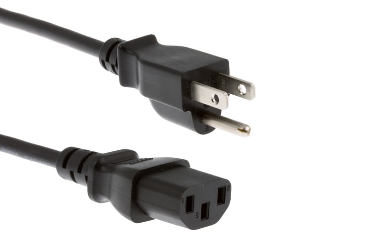 AC Power Cord - US, CAB-AC, 8ft, Black