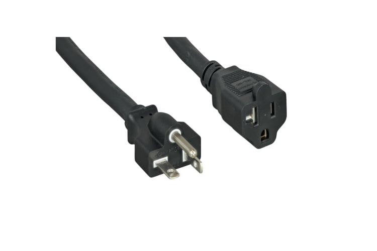 AC Power Cord, 5-20P to 5-20R, 12 AWG, 6ft, Black
