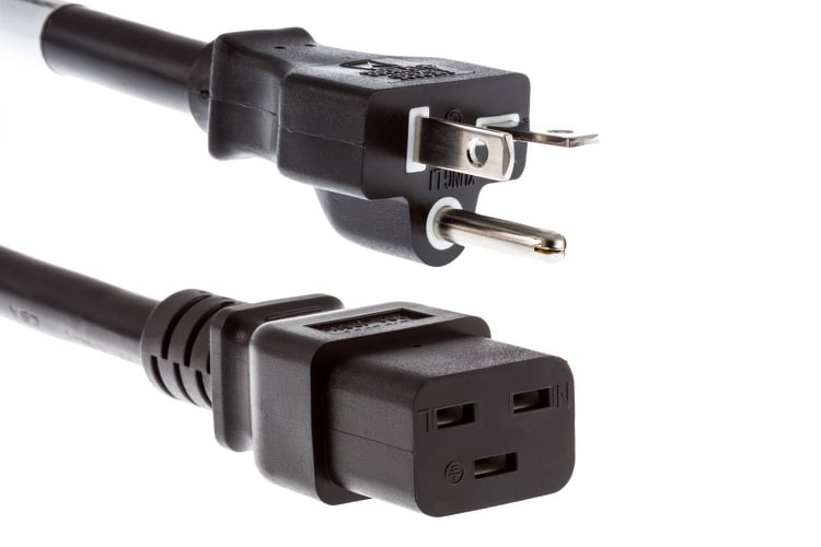 AC Power Cord, 5-20P to C19, 12AWG, 3ft, Black