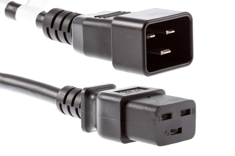 AC Power Cord, C20 to C19, 14 AWG, 10ft, Black