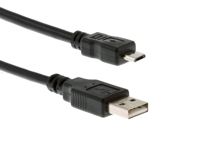 USB 2.0 Type A to Micro B male to male 8 in. cable
