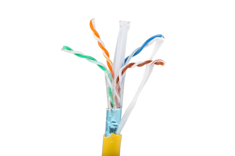 Cat6 Bulk Ethernet Cable, Shielded, Solid, CMR, Spool, 1000 ft, 550 Mhz, Yellow