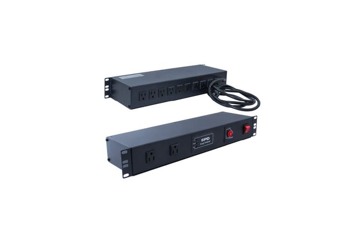 19in 1.5U Rackmount 12-Outlet PDU Metal Case 6.5-Ft Power Cord AC 110V 15A