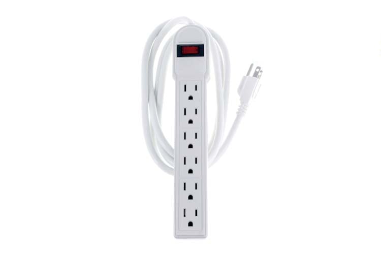 Surge Protector Power Strip With (6) 15A Outlets and 6ft Cord, White