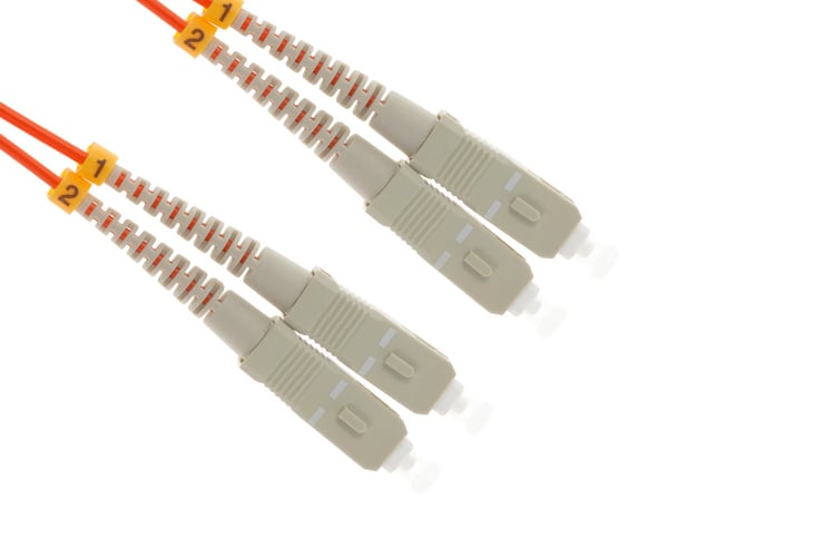 SC to SC Multimode Duplex 62.5/125 OM1 UPC Fiber Patch Cable, 1 Meter