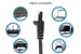 Cat6A Shielded Ethernet Patch Cable, Half-moon Boot, 5 ft, Black