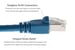 Cat6A Shielded Ethernet Patch Cable, Half-moon Boot, 5 ft, Blue