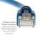 Cat6A Shielded Ethernet Patch Cable, Half-moon Boot, 5 ft, Blue