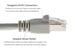 Cat6A Shielded Ethernet Patch Cable, Half-moon Boot, 25 ft, Gray