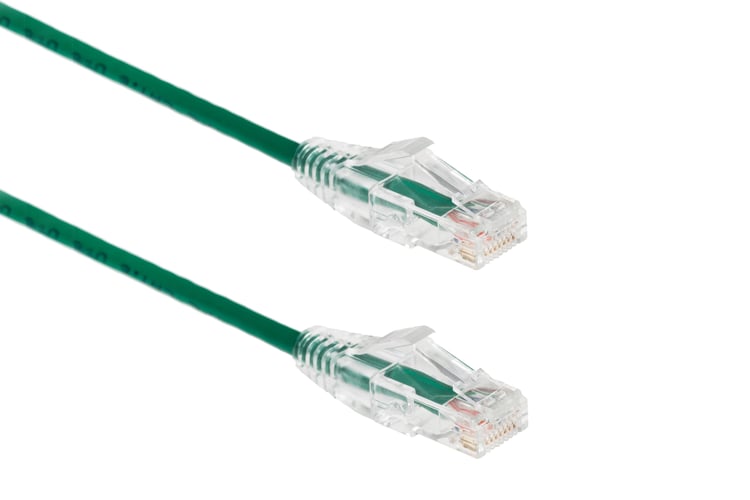 Cat6A Slim Snagless Ethernet Patch Cable, 14ft, Green