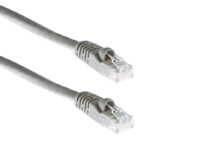 Cat6 Crossover Ethernet Patch Cable, Booted, 5 ft, Gray