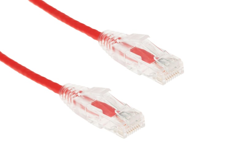 Cat6A Slim Snagless Ethernet Patch Cable, 6ft, Red