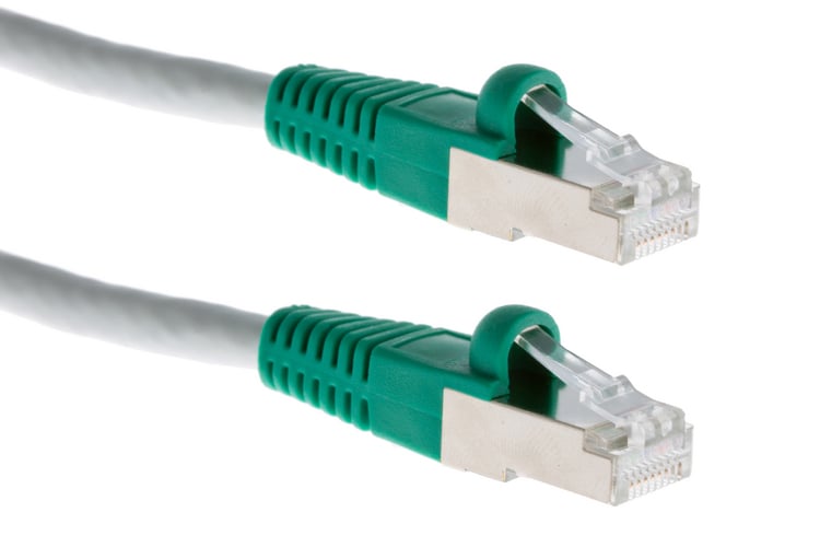 Cat6 Shielded Crossover Ethernet Patch Cable, Booted, 9 ft, Gray