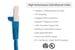 Cat6 Shielded Ethernet Patch Cable, Half-moon Boot, 1 ft, Blue
