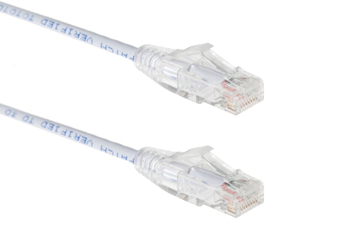 Cat6A Slim Snagless Ethernet Patch Cable, 4ft, White