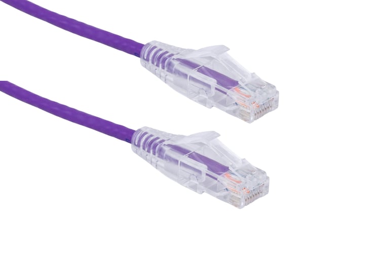 Cat6A Slim Snagless Ethernet Patch Cable, 4 ft, Purple