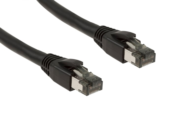 Cat8 Ethernet Patch Cable, Shielded, 40Gbps, Snagless, 3 ft, Black